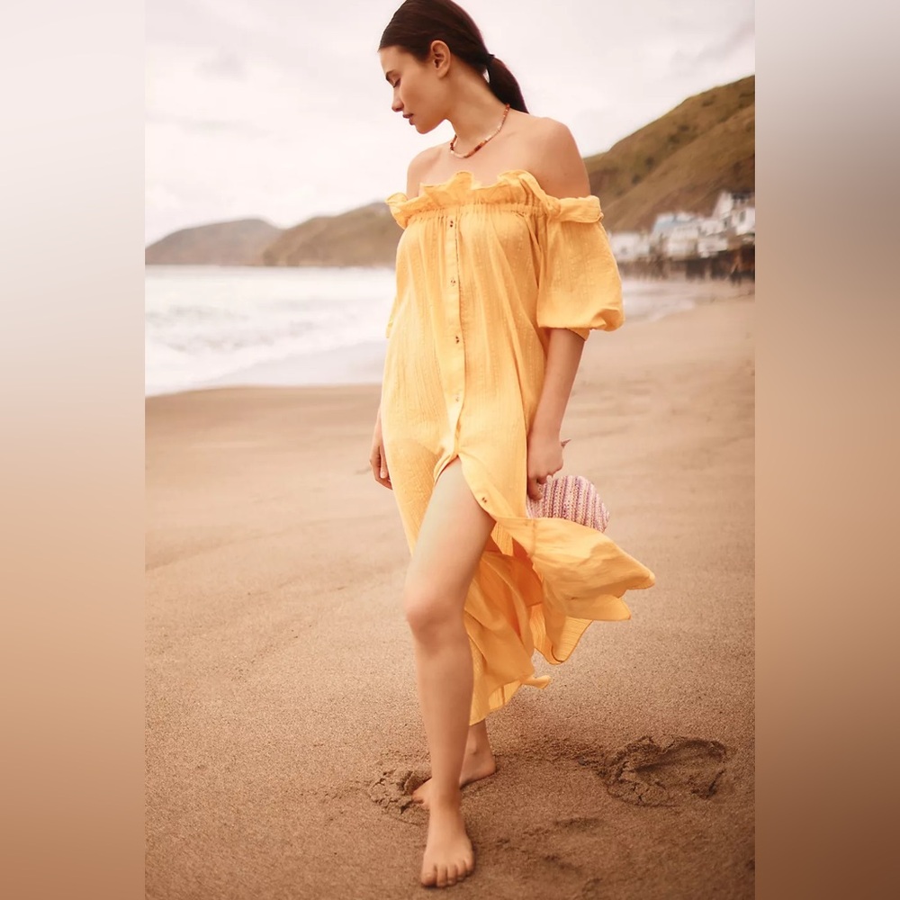 Anthropologie Ruffle Off-Shoulder Dress